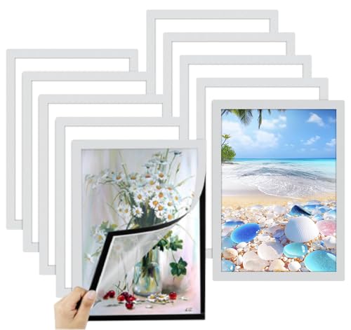 Truevaste Magnetrahmen A4, 20 Stück Selbstklebende Magnetische Bilderrahmen, Diamond Painting Rahmen DIN A4 für Fotos, Kunstwerke, Matte Magnetischer Fotorahmen Kratzfest, Einfache Montage, Silber Truevaste Magnetrahmen A4, 20 Stück Selbstklebende Magnetische Bilderrahmen, Diamond Painting Rahmen DIN A4 für Fotos, Kunstwerke, Matte Magnetischer Fotorahmen Kratzfest, Einfache Montage, Silber von Truevaste