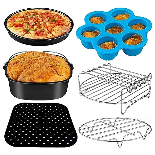 6pieces Air Wiederverwendbare Nicht Stick Luftbraten Silikonform Quadratkuchen Eimer Für Luftbraten Frittieranofen Mikrowelle Kohlenstoffstahlluft Fritteuse Zubehör von Trufolxiaz
