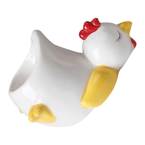 Eierhalter aus Keramik mit Huhn oder Ente für Frühstück, hohe Temperaturen, beständig und leicht zu reinigen, Küchenwerkzeug von Trufolxiaz