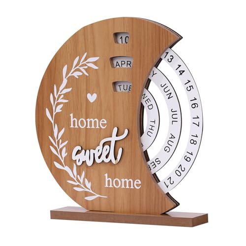 Holz Permanenter Kalender Mit Leicht Zu Ändernem Datum Und Tageskalender Für Stilvolle Home Und Office Desktop Dekore Rotatable Time Record Card von Trufolxiaz