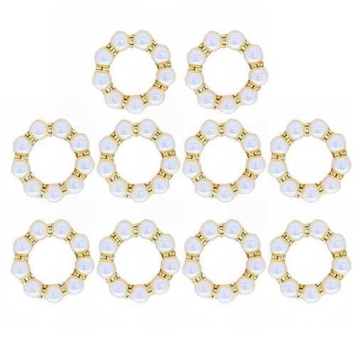 Packung Von 10 Perlen Servietten Ringen Imitierten Perlen Designs Mit Strasssteinen Für Hochzeitsbankette Und Hausdining Dekore Formelle Abendessen Vorräte von Trufolxiaz