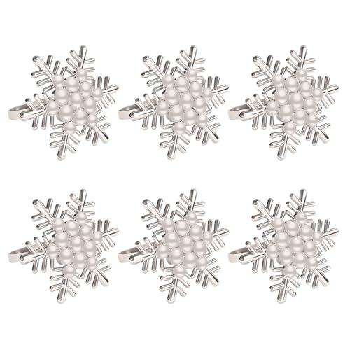 Packung Von 6 Serviettenringen Weihnachten Schneeflocken Servietten Metallic Serviette Schnalle Raffinierte Plattierzubehör Elegante Verzierungen Packung Von 6 Serviettenringen Weihnachten Schneeflocken Servietten Metallic Serviette Schnalle Raffinierte Plattierzubehör Elegante Verzierungen von Trufolxiaz