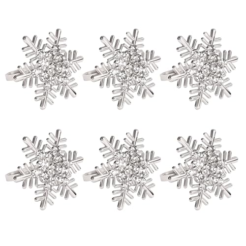 Packung Von 6 Serviettenringen Weihnachten Schneeflocken Servietten Metallic Serviette Schnalle Raffinierte Plattierzubehör Elegante Verzierungen Packung Von 6 Serviettenringen Weihnachten Schneeflocken Servietten Metallic Serviette Schnalle Raffinierte Plattierzubehör Elegante Verzierungen von Trufolxiaz