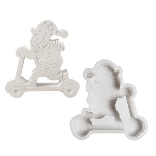 Santa Riding Scooter Ornament Form Flexible Silikonform Home Dekoration Gips Form Praktischer Schmuck Erstellen Werkzeug Office Schreibtisch Verschönerung von Trufolxiaz