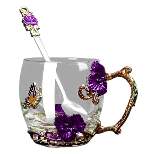 Schöne Emailglas Tasse Set Einfache Glas Becher von Trufolxiaz