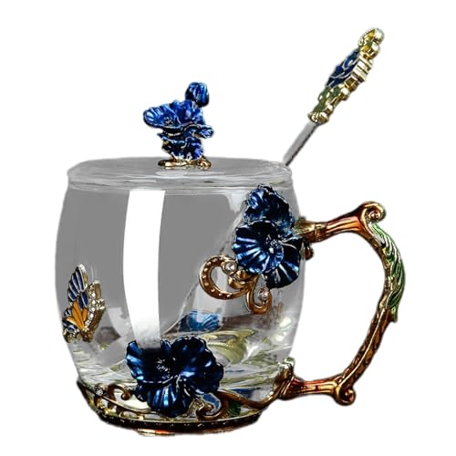 Schöne Emailglas Tasse Set Einfache Glas Becher von Trufolxiaz