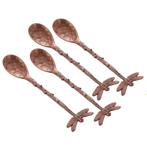 Set Von 4 Langgang Libellen Kaffeelöffel Einzigartige Muster Teelöffel Tischwaren Für Heimrestaurant Verwenden Tees Rühre Löffel von Trufolxiaz