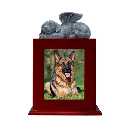 Trufolxiaz Haustier Urne Und Bilderrahmen Liebevoller Hund Figur Erinnerung Mit Sympathie Hunde Verstorben Foto Gedenken Ornamente Haustier Einäscher von Trufolxiaz