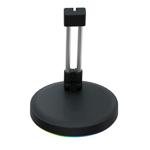 Trufolxiaz Mauskabel Clip Mit Dynamischer Farbbeleuchtung Und Gewichteter Schlupf Proof Basisdesign Für Esports Setups LED Mauskabelhalter Schlupfproof Basis von Trufolxiaz