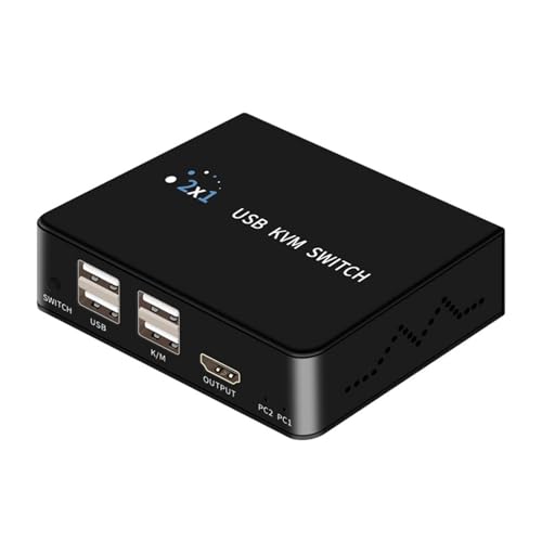 Trufolxiaz USB KVM HDTV Switcher Splitter Box 2 PC Sharing USB Devices Switcher Box Für PC Computerdrucker Tastaturmaus von Trufolxiaz