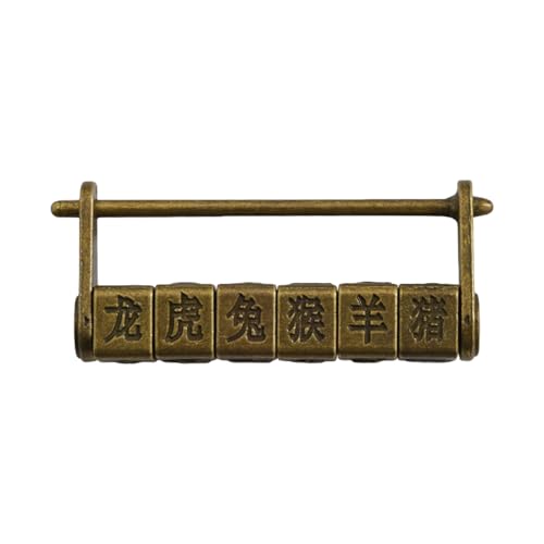 Zink Legierungs Vorhängeschloss Mit Kompliziertem Chinesischem Charakter Miniaturschrank Passwort Sperre Alte Oriental Traditional Sperre Zinklegierung Schloss von Trufolxiaz
