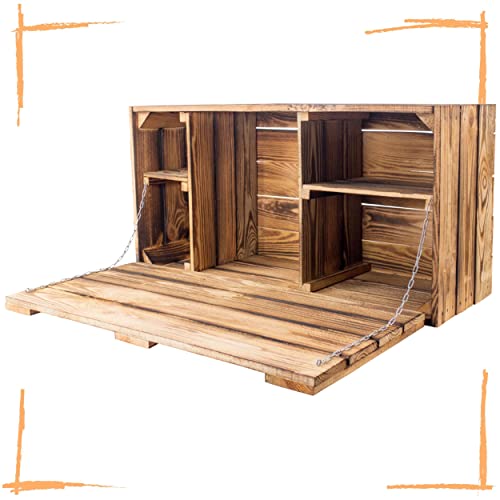 Große geflammte Wand Hängebar mit Integrierter Arbeitsplatte Holztruhe Holzkiste Obstkiste Barregal 81x41x31cm Große geflammte Wand Hängebar mit Integrierter Arbeitsplatte Holztruhe Holzkiste Obstkiste Barregal 81x41x31cm von Truhenking