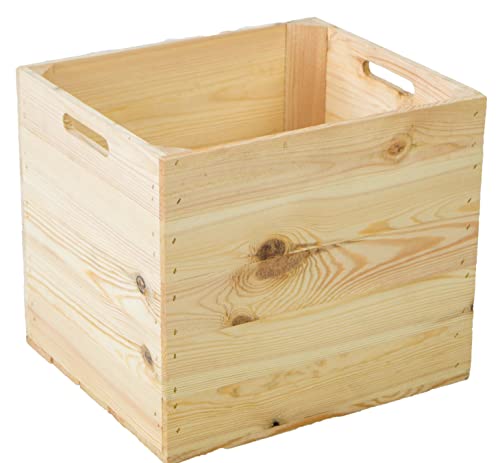 Holzkisten aus Holz Natur Farbton, passend für Kallax, zum Verstauen von Schulsachen/Spielzeug, neu, 37,5x32x32,5cm (4) von Truhenking