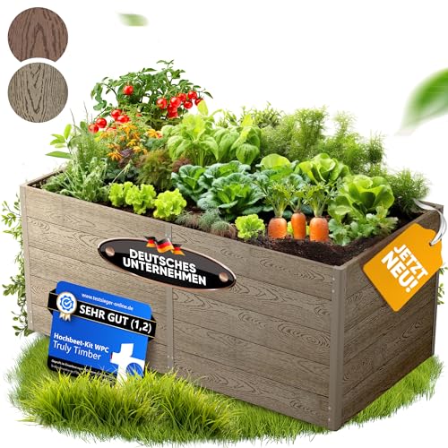 Truly Timber® Hochbeet WPC EcoFusion 166x85x71cm – extrem Langlebig [Woody-Look] Komplettpaket mit vorgebohrten Löchern | Hochbeete für Garten Hochbeete-kit Bausatz von Truly Timber