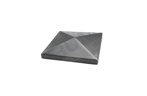 Edelstahl Endkappe, Pyramidenkappe, Abdeckkappe 240 K geschliffen V2A (50 x 50 mm) von Trummer Edelstahl