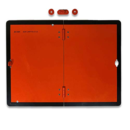 ADR-Warntafel Warnschild LKW Gefahrgut 400 x 300 mm Alu Orange vertikal klappbar von Trupa