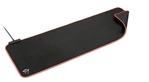 Trust Gaming GXT 764 Glide-Flex RGB Mauspad XXL, 930x300 mm, Gaming Mousepad mit LED Beleuchtung, rutschfeste Gummiunterseite, Große Schreibtischunterlage, USB-betrieben, Desk Mat - Schwarz von Trust