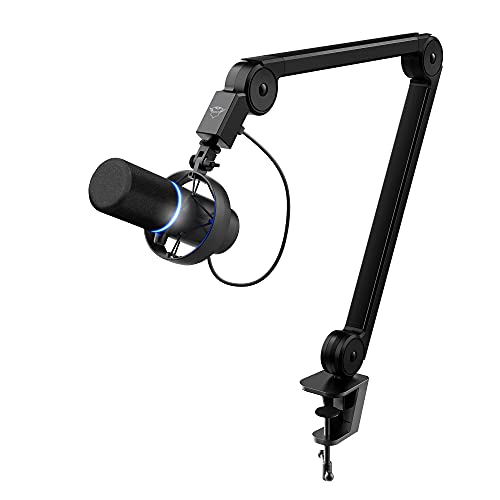 Trust Gaming GXT 255Plus Onyx Professionelles Mikrofon mit Arm, Nierencharakteristik, Popfilter, USB, LED, für Aufnahme, Streaming, Podcast, Broadcasting - Schwarz von Trust Gaming