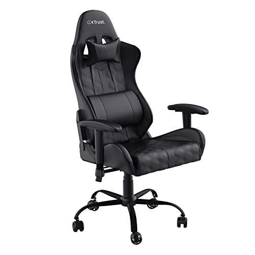 Trust Gaming GXT 708 Resto Gaming Stuhl, 360° Drehbar, Bürostuhl mit Abnehmbaren Kissen, Höhenverstellbarer Stuhl für Computer, Abschließbarer Stuhl – Schwarz von Trust Gaming