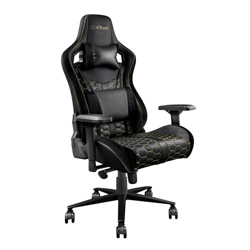Trust Gaming GXT 712 Resto Pro Gaming Stuhl, 360° Drehbar, Veganem PU-Leder, Anpassbarer Ergonomischer Bürostuhl mit Abnehmbaren Kissen, Schreibtischstuhl für Computer, Gamer Stuhl, Schwarz Trust Gaming GXT 712 Resto Pro Gaming Stuhl, 360° Drehbar, Veganem PU-Leder, Anpassbarer Ergonomischer Bürostuhl mit Abnehmbaren Kissen, Schreibtischstuhl für Computer, Gamer Stuhl, Schwarz von Trust Gaming