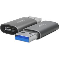 Trust Calyx Adapter USB-A auf USB-C, 2er Pack - Schwarz von Trust