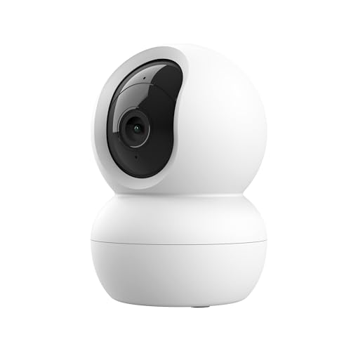 Trust IPCAM-2800 Überwachungskamera Innen 360°, WLAN Kamera mit Nachtsicht, Eingebaute Sirene/Mikrofon, Personenerkennung, Innenkamera mit App-Kontrolle, Smart Home Videoüberwachung, Weiß von Trust