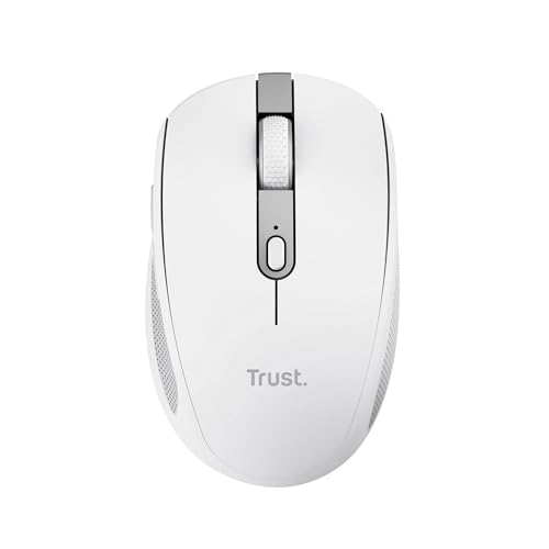 Trust Ozaa Leise Kabellose Maus Bluetooth + 2.4GHz, Kompakte Mehrgeräte Funkmaus, 60% Recyclingkunststoff, Wiederaufladbare Bluetooth Maus Laptop PC Computer Windows Android Mac - Weiß Trust Ozaa Leise Kabellose Maus Bluetooth + 2.4GHz, Kompakte Mehrgeräte Funkmaus, 60% Recyclingkunststoff, Wiederaufladbare Bluetooth Maus Laptop PC Computer Windows Android Mac - Weiß von Trust