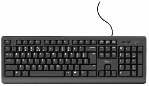 Trust TK-150 Kabelgebunden Tastatur Deutsch, QWERTZ Schwarz mit numerischer Tastatur von Trust