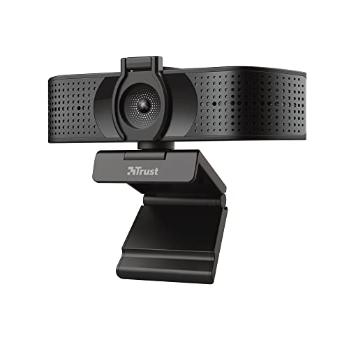 Trust Teza 4K Ultra HD Webcam, 3840x2160 mit 2 Mikrofonen und Autofokus, 30 FPS, USB Plug & Play, Web Kamera für Teams, Zoom, Skype, PC, Laptop, Mac, MacBook - Schwarz von Trust