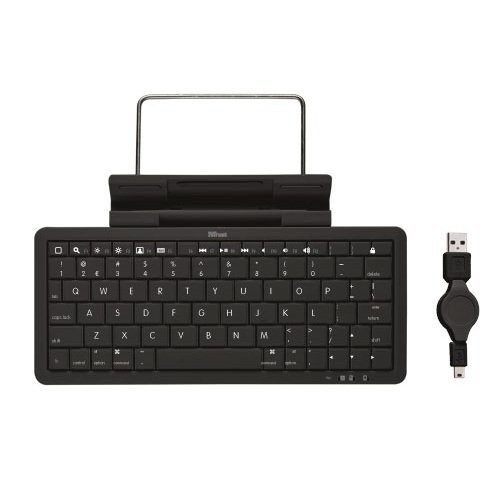 Trust Wireless Keyboard with Stand - Notebook-Zubehör (Schwarz, iPad iPad2 iPhone iPod Touch, USB) von Trust