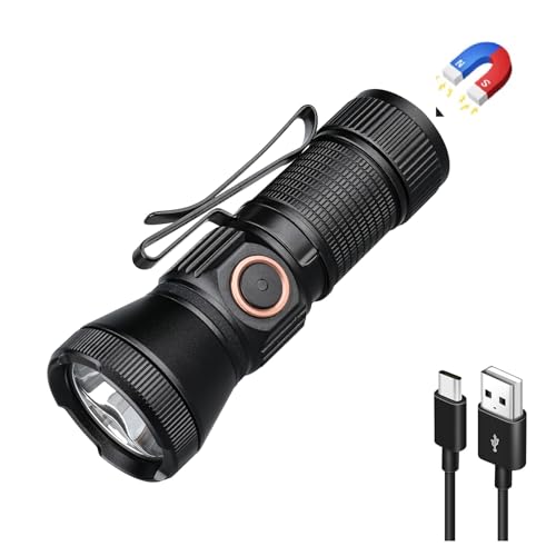 TrustFire MT20 Taschenlampe, 1050 Lumen Taschenlampe Led Aufladbar, 286M Reichweite Taktische Taschenlampen mit 5 Lichtmodi, IP68 Wasserdicht Taschenlampe USB C für Camping Wandern Outdoor Notfäll von TrustFire