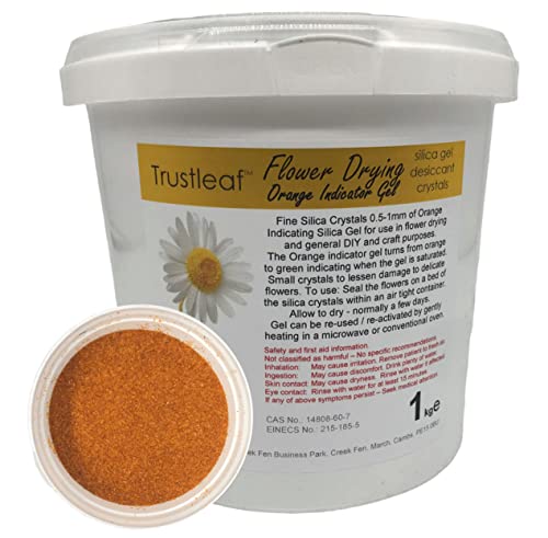 Trustleaf Blumentrocknungs-Orangen-Indikator, Silikagel-Körnung, 0,5–1 mm, 1 kg von Trustleaf