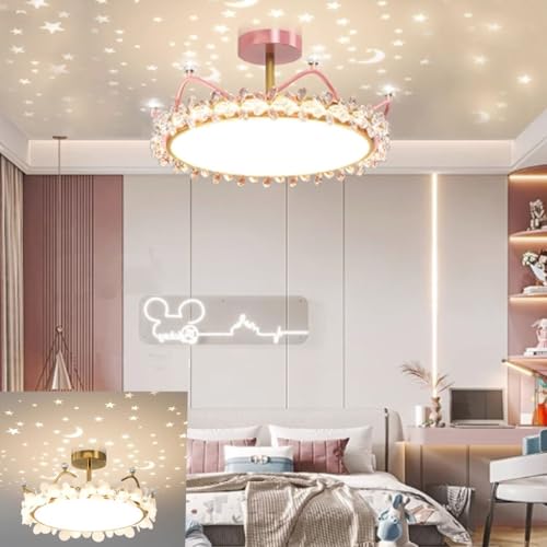 LED Kristall Pendelleuchte mit Beleuchtung Gold Kronleuchter Unendliches Dimmen 3000k-6000k dekenlamper deckenlicht für Kinderzimmer Schlafzimmer Wohnzimmer 40W 55 * 35cm von Trutipon