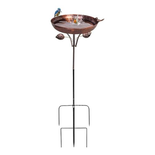 Trveqhk Garten Vogeltränke | Vogelfutterspender | Wasserfutter Futterspender mit 5-Zinken Pfahl Kunst Dekoration für Innenhof Rasen Terrasse Garten von Trveqhk