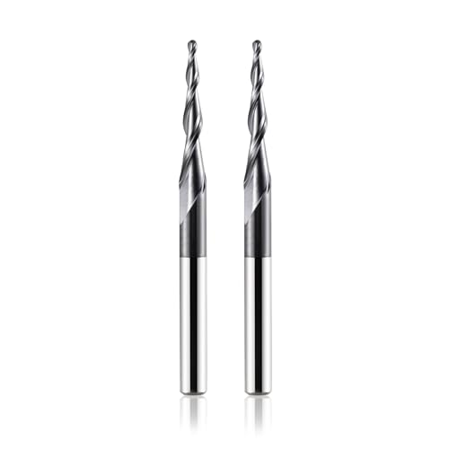 2 Stück VHM Kugelkopffräser Konische Fräser für Oberfräse CNC 2 Flöten 1.0 mm Radius Gravierfräser 6mm Schaft mit TiAlN Beschichtung Schaftfräser für 2D und 3D Gravur 2 Stück VHM Kugelkopffräser Konische Fräser für Oberfräse CNC 2 Flöten 1.0 mm Radius Gravierfräser 6mm Schaft mit TiAlN Beschichtung Schaftfräser für 2D und 3D Gravur von Trvoxviq