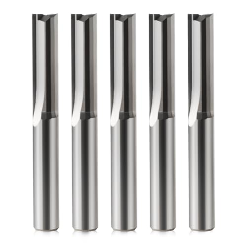 Trvoxviq 5 Stück Nutfräser Set 6mm Schaft, 6mm Fräser Router Bits, 2 Flöten Gerade holzfräser Router Bit Set, 22 mm Schnittlänge CNC Fräsen Werkzeug Set für Holzbearbeitung Trvoxviq 5 Stück Nutfräser Set 6mm Schaft, 6mm Fräser Router Bits, 2 Flöten Gerade holzfräser Router Bit Set, 22 mm Schnittlänge CNC Fräsen Werkzeug Set für Holzbearbeitung von Trvoxviq