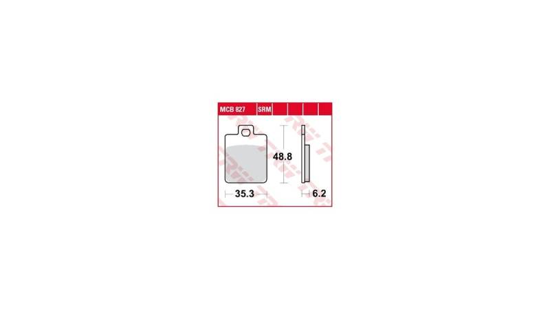 TRW Bremsbelag Typ Organisch Standard mit ABE, Bremsbelag "MCB 827" Satz von Trw