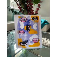 Augen Und Lippen Aquarell/Acryl Kunstdruck - 11x8, 5, 11x14, 16x20 Tryingherbestco von TryingHerBestArt