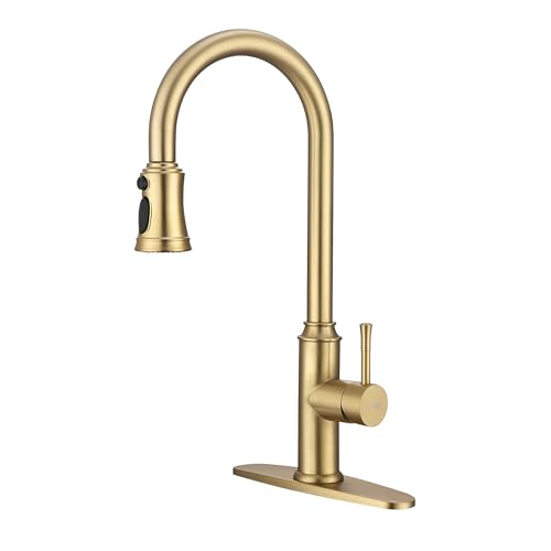 Trysea Wasserhahn Küche Ausziehbar Gold,360° Drehbar Küchenarmatur Ausziehbar mit Brause 3 Modus,Küchenarmatur Ausziehbar Edelstahl mit Deckplatte,Küchenarmatur mit Einstellbarer Temperatur Trysea Wasserhahn Küche Ausziehbar Gold,360° Drehbar Küchenarmatur Ausziehbar mit Brause 3 Modus,Küchenarmatur Ausziehbar Edelstahl mit Deckplatte,Küchenarmatur mit Einstellbarer Temperatur von Trysea