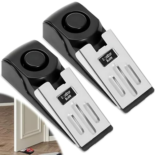 Türstopper Alarm, Türstopper mit Rutschfestem Gummi und Alarm, Alarm Keil für Hotel Home Travel Security (2er Pack) von Trywise