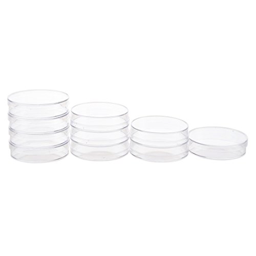 Tsadeer 10 Stueck Sterile Petrischalen mit Fuer Lab-Platte Bakterielle Hefe 55 mm x 15 mm von Tsadeer