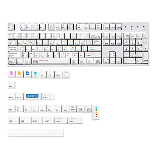 Tsadeer 136 AI KeyCaps PBT Dye Subb Cherry Profile Keycap 1.75U 2U Shift für GK61 64 84 Tkl87 98 104 MX Switch Key Cap 7U von Tsadeer