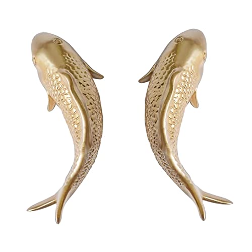 Tsadeer 2 Stück Harz Karpfen Goldfisch Wandbehang Persönlichkeit Ornament Fisch Figuren für Zuhause Restaurant Hintergrund Wanddekoration Tsadeer 2 Stück Harz Karpfen Goldfisch Wandbehang Persönlichkeit Ornament Fisch Figuren für Zuhause Restaurant Hintergrund Wanddekoration von Tsadeer