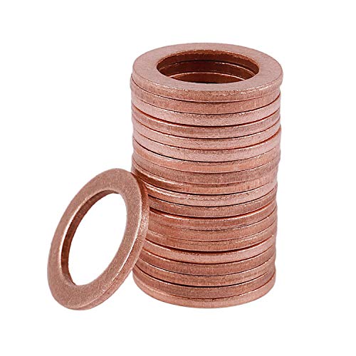 Tsadeer 20 Stück Kupferdichtungen 12 mm x 18 mm x 1,5 mm von Tsadeer