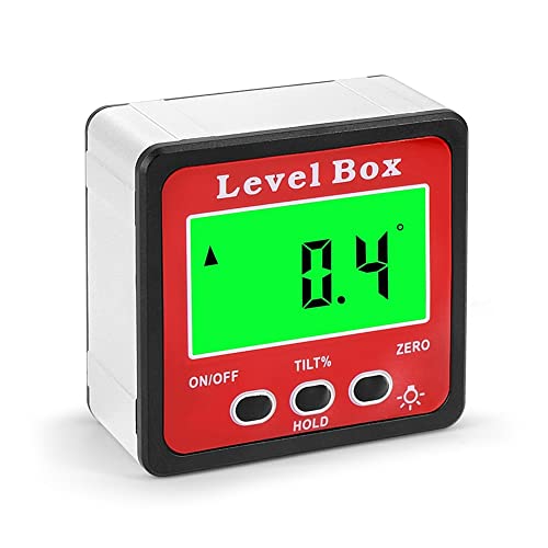 Tsadeer Digital Level Box Winkelmesser Finder 90 Grad Neigungsmesser Neigungsmesser Elektronischer Winkelmesser mit Hintergrundbeleuchtung auf Magnetbasis von Tsadeer