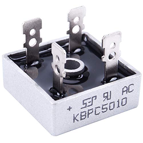 Tsadeer Einphasiger Diodenbrückengleichrichter 4 x 50 A 1000 V aus Metall KBPC5010 von Tsadeer