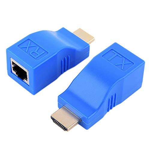 Tsadeer Extender 1080P RJ45-Ports Netzwerk LAN Erweiterung bis zu 30M auf CAT5E / 6 Ethernet LAN UTP für HDTV HDPC von Tsadeer