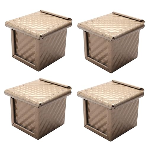 Tsadeer Pfanne mit Deckel Backform für Toast, Antihaftbeschichtung, Mini-quadratische Box für Toast, perfektes Backset, 4 Stück, robust, einfach zu bedienen von Tsadeer