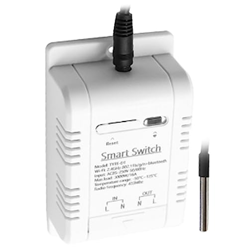 Tsadeer Tuya WiFi Smart Temperature Switch 16 A 3000 W mit Thermostat zur Überwachung des Energieverbrauchs für Alexa Google Home von Tsadeer