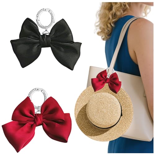 Hut Clip für Reisen, Freihändiges Hutklammer für Tasche Damen Kinder Erwachsene Zubehör Hutbegleiter Schwarz-Rote Schleife Hut Clip Tragbare Hutclips für Handtasche Reisetasche Rucksack Gepäck Hut Clip für Reisen, Freihändiges Hutklammer für Tasche Damen Kinder Erwachsene Zubehör Hutbegleiter Schwarz-Rote Schleife Hut Clip Tragbare Hutclips für Handtasche Reisetasche Rucksack Gepäck von Tsangbaby